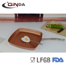 copper coating 28cm grill pan